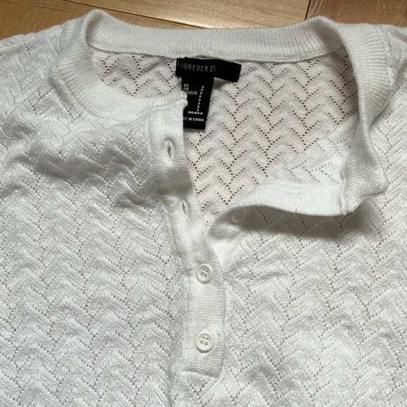 Forever 21 Cropped White Sweater - Picture 3 of 6